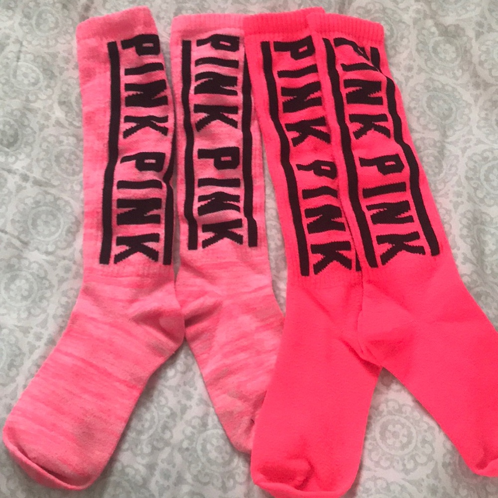 PINK high rise socks